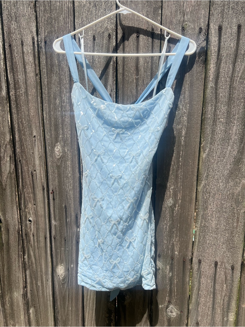 B Darlin Light Blue Embellished Mini Dress